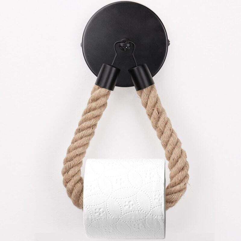 Toilettenpapierhalter, Hanfseil-handtuchhalter Für Bad Und Küche, Toilettenpapierhalter Badezimmer Rollenhalter (schwarz)