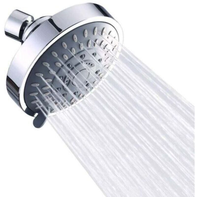 Duschkopf, Fester Duschkopf, Kalkhemmender Duschkopf, Hochdruck-duschkopf, Einstellbarer Regenduschkopf Mit 5 Einstellungen Und Wassersparender Funktion, 2,5 Gpm