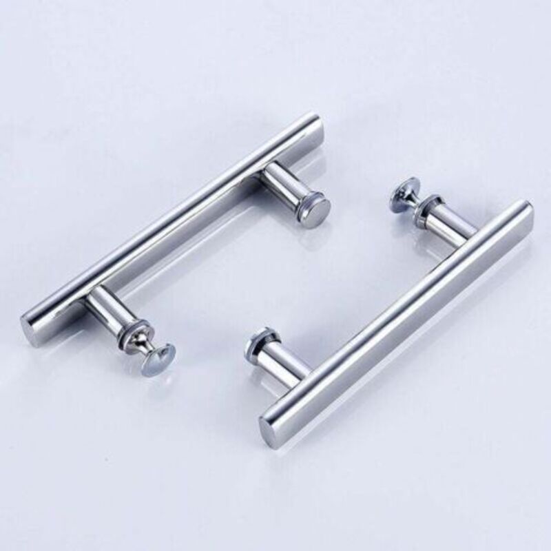 Möbelgriff - 2er Set Verchromte Duschtürgriffe, 145 Mm (14,5 Cm), Lochabstand..