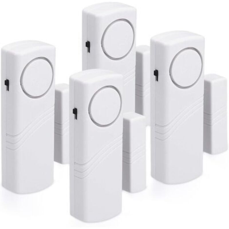 Drahtloser Alarm Für Türen Und Fenster – 4er-pack Magnetische Alarmanlagen – 100 Db Lautstärke – Werkzeuglose Installation – Einbruchschutz Für Zu Hause