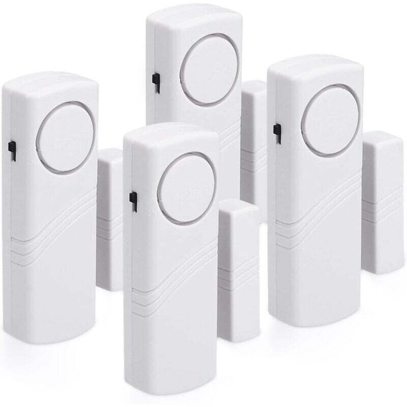 Drahtloser Alarm Für Türen Und Fenster – 4er-set Magnetischer Alarme – 100 Db Lautstärke – Werkzeuglose Installation – Einbruchschutz Für Zu Hause