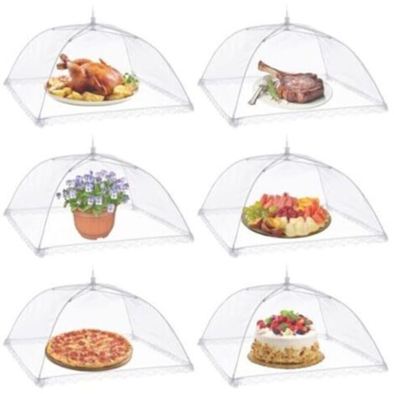 6 Stück Faltbare Essensabdeckung Anti-fliegen Netzabdeckung Klappzelt Regenschirm Insektenschutz Mückenschutz Für Grillen Picknick Lebensmittel