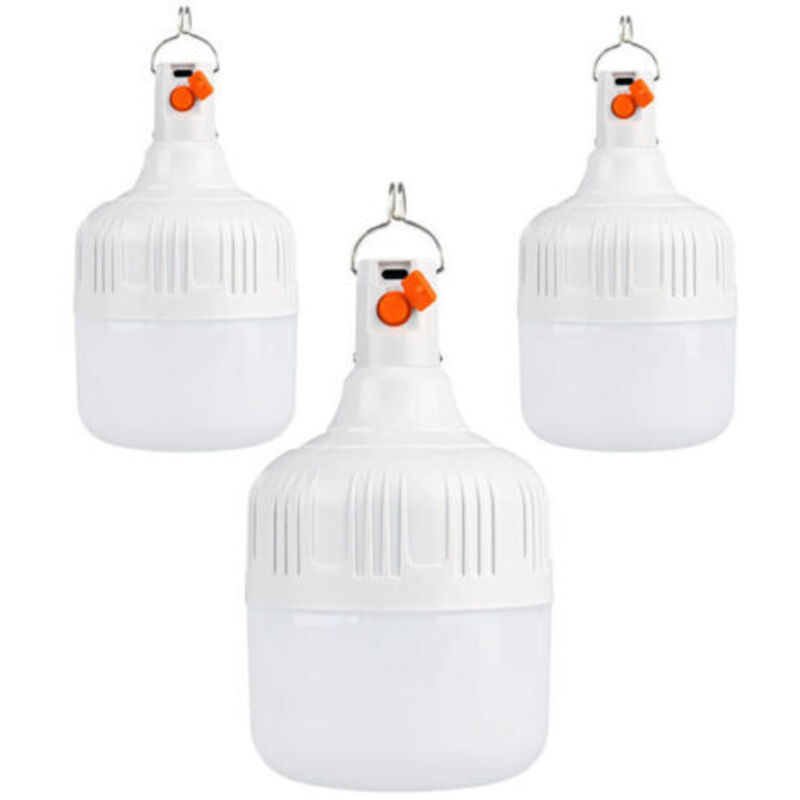 3er Set Usb-aufladbare Led-campinglampen – Superhelle Zeltlampe – 3 Lichtmodi – 30 W – Campinglampe Mit Haken
