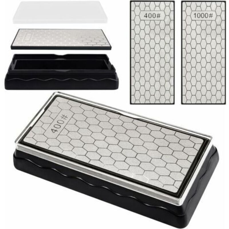 Schleifsteine, Doppelseitiger Diamant-schleifstein 400/1000 Körnung, Messerschärfer, 150 X 63 Mm Mit Externer Wabenstruktur, Küchen-schleifwerkzeug