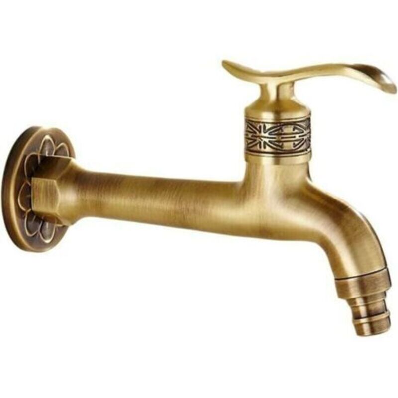 Antiker Messinghahn Mit Hebelgriff – G1/2 – Optimierter Wasserdurchfluss – Bis Zu 30 % Wassereinsparung – Langlebige Sanitärinstallation