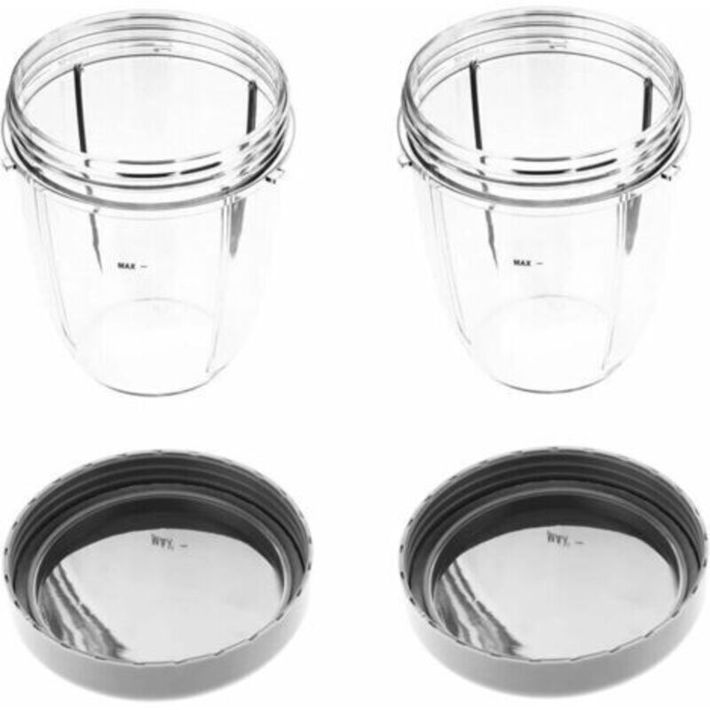 2er-set 530 Ml (18 Oz) Tassen Mit Ersatzdeckeln Für Nutribullet 600w/900w Mixer