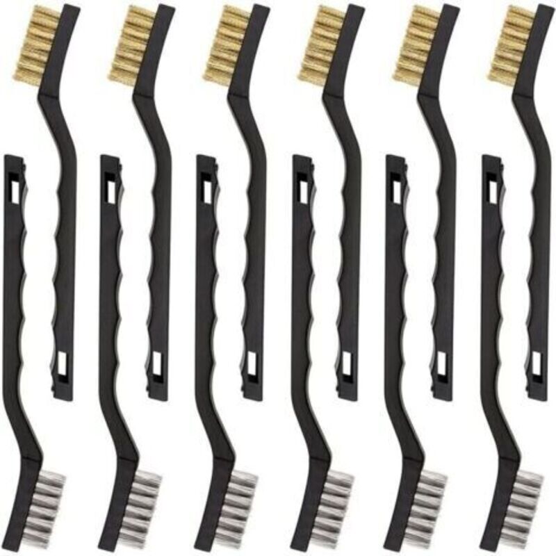 Set Aus 12 Kleinen Metallbürsten Aus Edelstahl, Messingbürste Zum Reinigen, Zum Entfernen Von Schweißschlacken Und Rost Durch Reibung