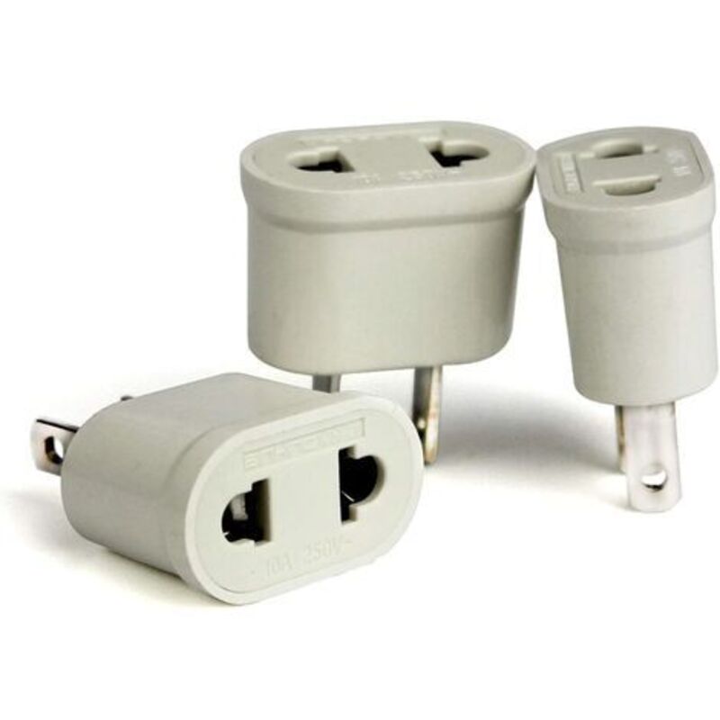3 Stück Adapter Von Fr Auf Us, Steckerumwandler Von Europa Auf Amerika, Zum Anschluss Französischer Geräte Aus Frankreich/europa In Den Usa, Für Reisen Nach Japan, Kanada, Thailand, Taiwan / Weiß