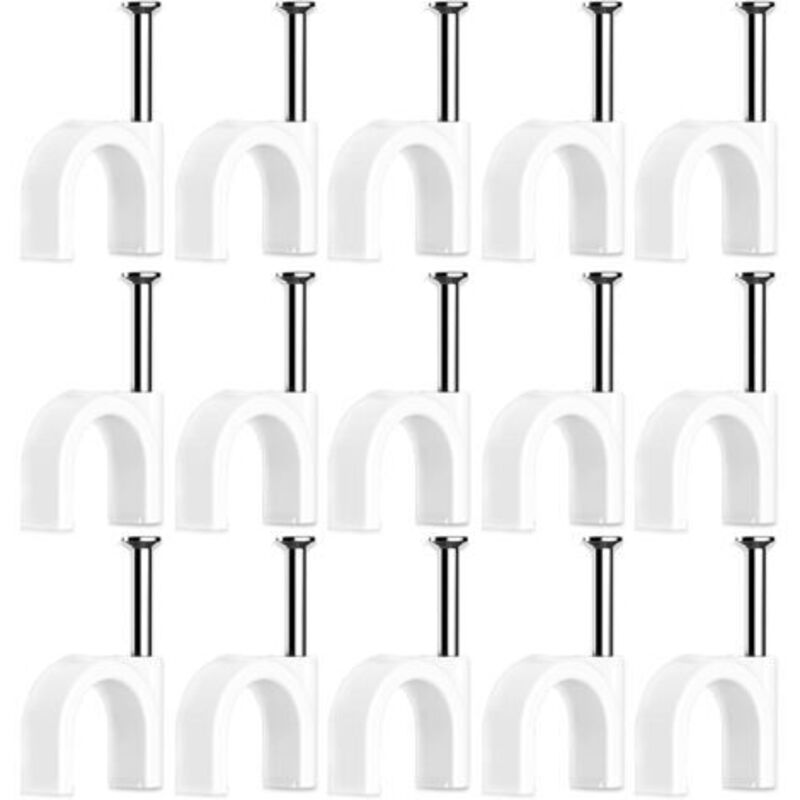 100 Stück Elektrische Kabelreiter, Kabelbefestigung, Elektrische Drahtklemmen, Wandkabelhalter, Kabelclips (6mm)