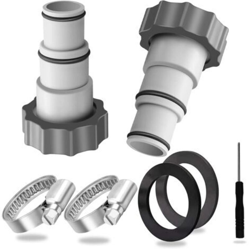 Schlauchadapter Für Pool 32/38 Mm, 2-teiliger Adapter Für Intex-pools 32/38 Mm, Pooladapter 38 Mm, Schlauchanschluss Für Intex-pool, Pumpenschlauchadapter Für Pool.