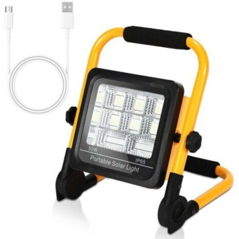 Wiederaufladbare Led-projektorlampe Alovze 50w Mit 6600mah Akku Für Camping, Heimwerkerprojekte Und Usb-aufladung