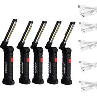 Baustellenleuchte 5er-set Cob-lampen, Wiederaufladbare Cob-taschenlampe, Flexible Inspektionsarbeitsleuchte - 5 Stück Groß, Mit Eigenschaften: Lampe, 5 Stück