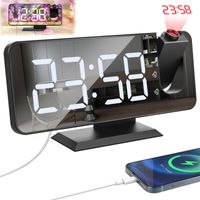 Leuchtender Wecker Mit Projektor Und Digitaluhr, Mit Eigenschaften: Led, Projektor, Schreibtisch