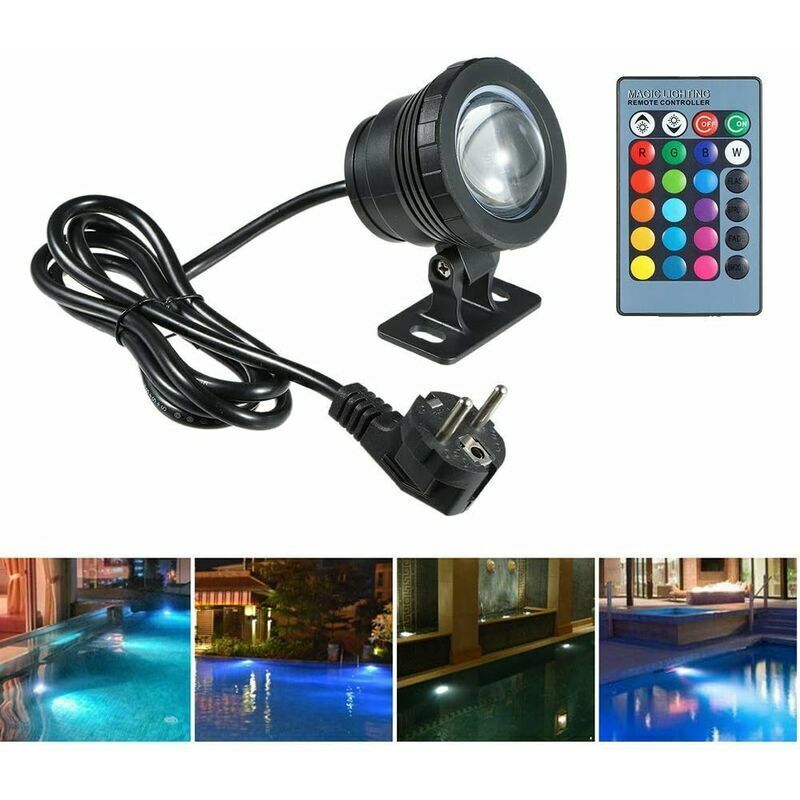 10w Poollicht Mit Fernbedienung Rgbw Ip65 85-265v Led-spot Aquariumlampe Unterwasserleuchte Unterwasserscheinwerfer Außenlampe Für Teiche Brunnen Parksee