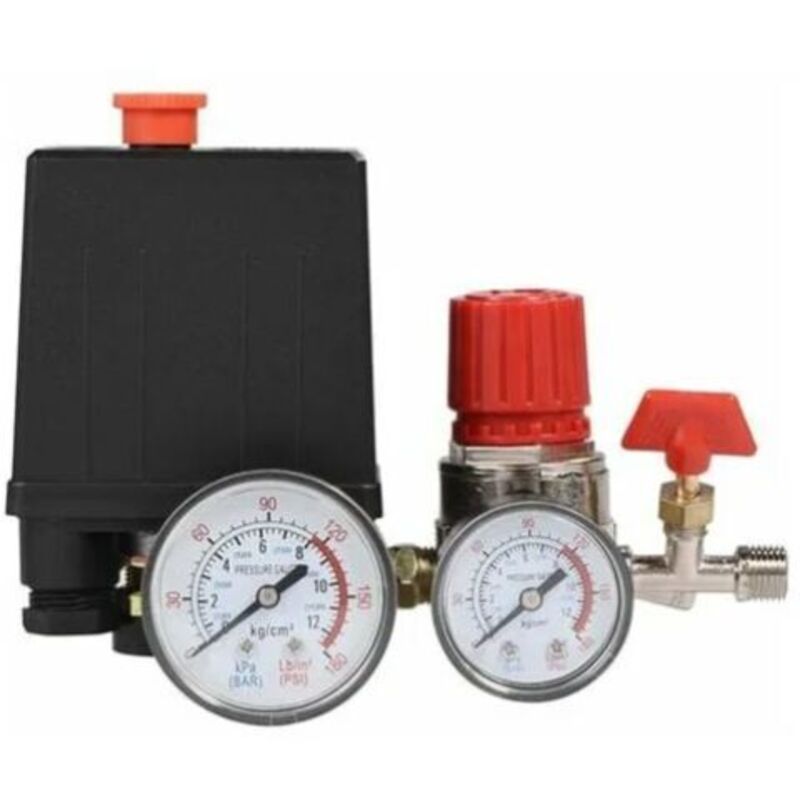 Luftkompressor Druckschalter Ventil Mit Regler Und Manometer (kunststoff-manometer)