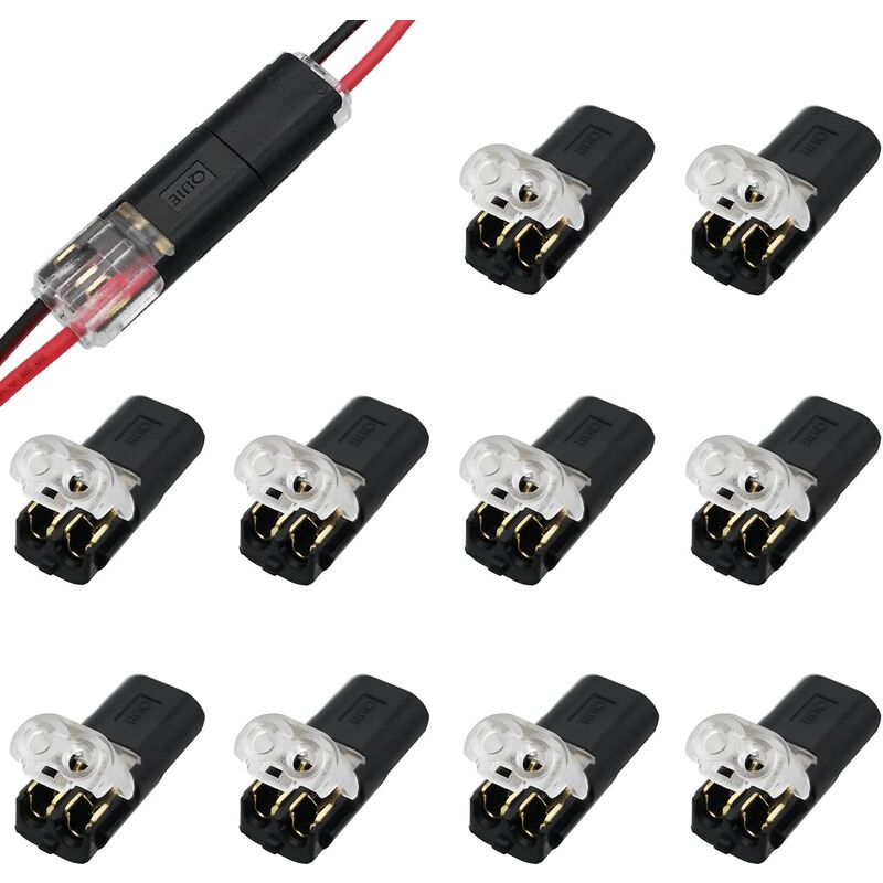 Niederspannungs-steckverbinder, 10 Stück 2-polige Elektrische Kabelsteckverbinder Für 18–22 Awg Kabel