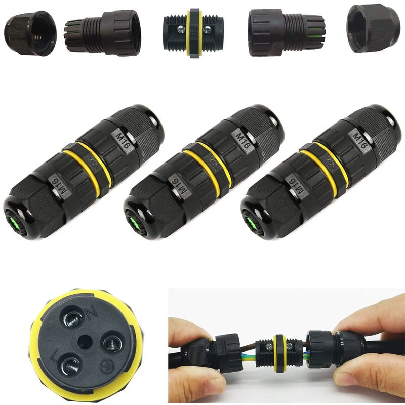 Ip68 Wasserdichter Stecker Für Kabel Mit Ø10mm – 3 Stück – Wetterfest – Polyamid Ep Für Außeninstallationen
