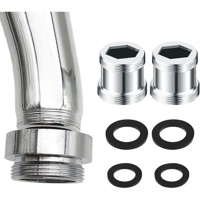 2 Stück Universelle Wasserhahnadapter, Messing-luftmischer-verbinder Mit Außengewinde, 4 Dichtungen Inklusive, Für Küchen-, Bad- Und Gartenarmaturen (m20-m22)