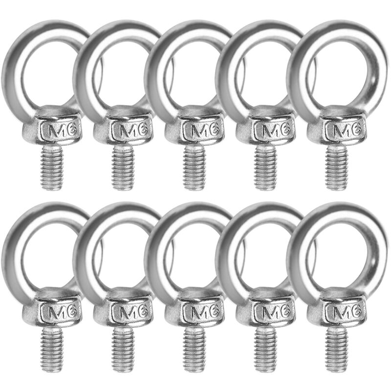 Satz Von 10 Augenbolzen M611 Aus Edelstahl 304 - Hebering - Ringform, Außengewinde Von Marinebolzen Und Verschiedenen Technischen Hebegeräten