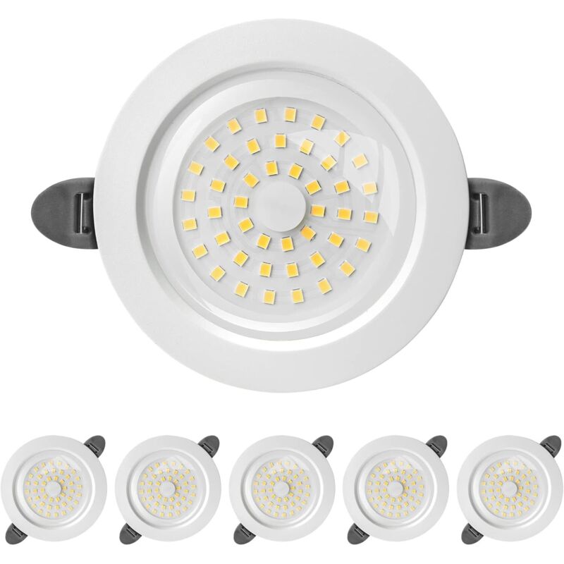 Faretto Led Da Incasso, Ip44, Faretto Led Da Interno Extra Piatto Da 28 Mm, 9w 900 Lumen (equivalente A 90w A Incandescenza), Bianco Freddo 6000k, Per Bagno, Soggiorno, Cucina, Confezione Da 6
