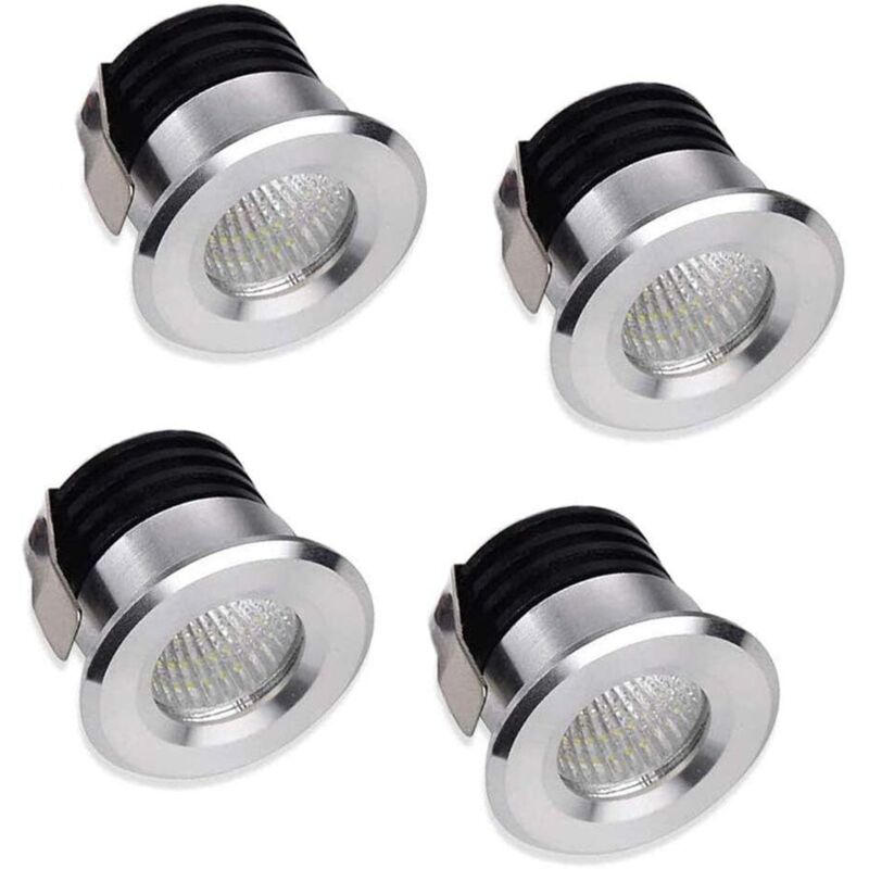 4 X Mini Spot Led Einbaustrahler 3w Led Warmweiß Für Schaufenster, Innenbereich, Gipskarton-panel Inklusive Separatem Transformator