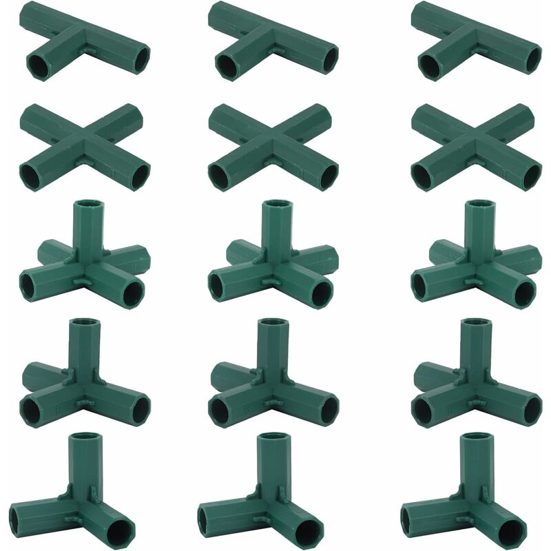 Set Di 15 Connettori Per Telai Di Serra – 4 Tipi Di Angolo Per Tubi Da 16 Mm – Fissaggio Stabile Per Strutture Di Giardinaggio