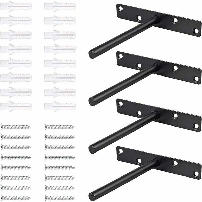 4 Stück Regalträger Aus Massivem Stahl Für Schwebende Regale, Verdeckte Wandhalterung Mit Schrauben, Unsichtbare Metallhalterungen Für Versteckte Holzregale An Der Wand, Heimwerken Diy