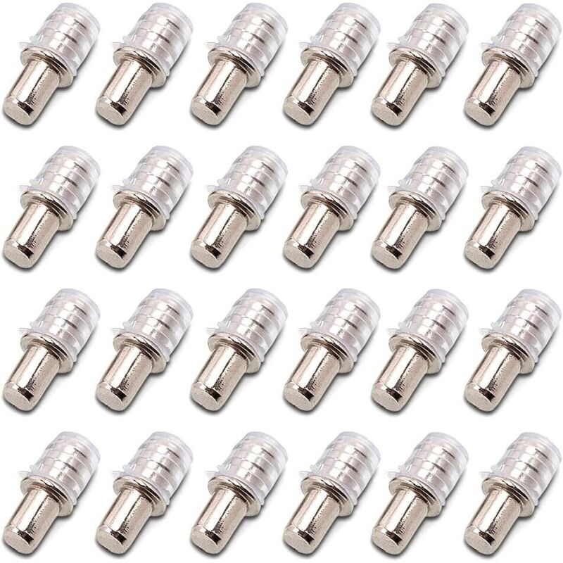 100er-pack Regalträger Für 5 Mm – Korrosionsbeständiges, Vernickeltes Eisen – Inklusive Gummistopfen – Für Holzregale
