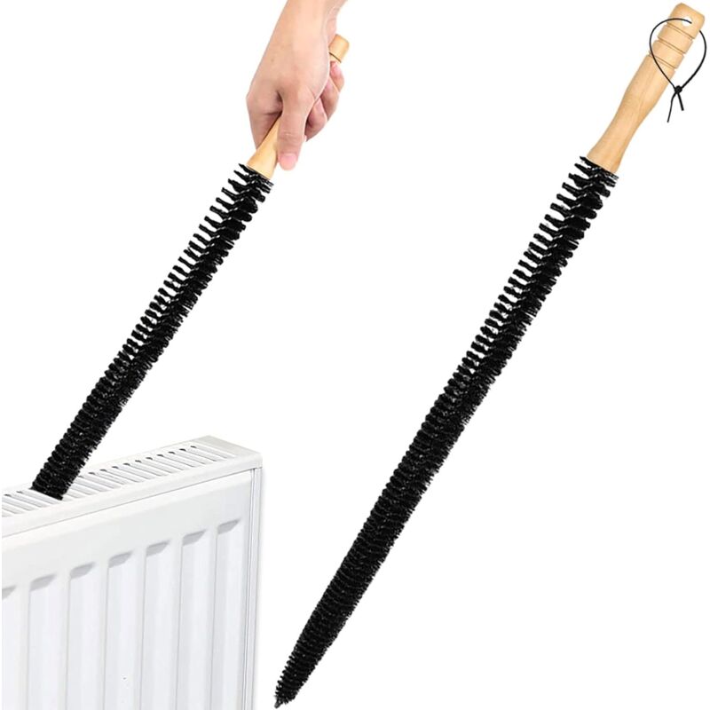 Reinigungsbürste Für Kühler – Rutschfester Holzgriff – Nylonborsten Und Mikrofaserkopf – Länge 78 Cm