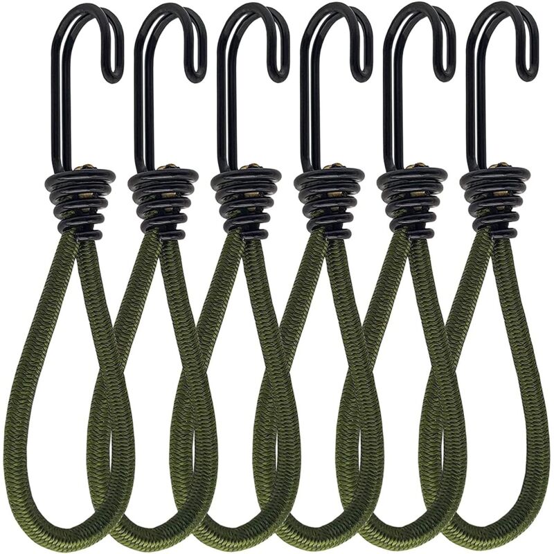 6 Stück Gummispanner Mit Haken, Haken Für Spanngurt Oder Sandow, Elastische Gummispanner, Für Banner, Zeltdächer, Schlafsäcke, Planen