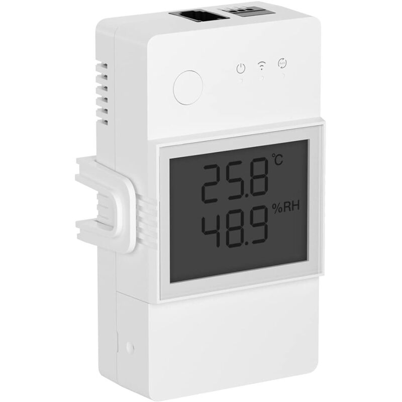 Intelligenter Wlan-schalter Th Elite 16a Mit Temperatur- Und Feuchtigkeitsmessung Für Smart Home, Kompatibel Mit Alexa, Google Home, Ifttt, Fernsteuerung Über App, Kein Hub Erforderlich