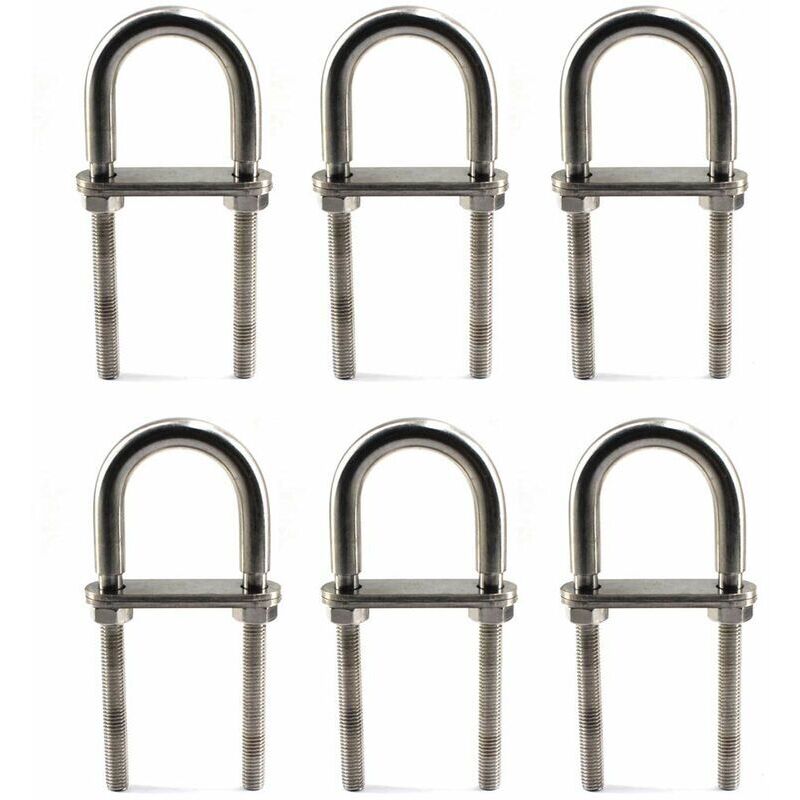 Bullone A U M6 X 90 Mm Aus Edelstahl 304 – 6er-pack – Korrosionsbeständig Für Feuchte Umgebungen - M6x90