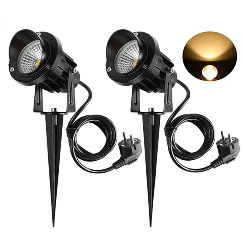 Spot Led Außen 9w – 900lm – Farbtemperatur 3000k-3300k – Wasserdicht Ip65 – Richtigbare Beleuchtung Für Garten – 2er-pack