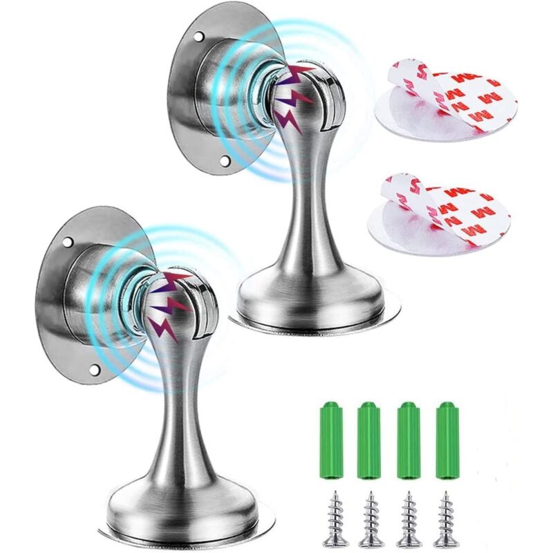 2-teiliger Wandtürstopper, Selbstklebender Bodentürstopper, Magnetischer Wandtürstopper, Robuste Magnetische Schließung Für Zuhause, Büro Und Hotel