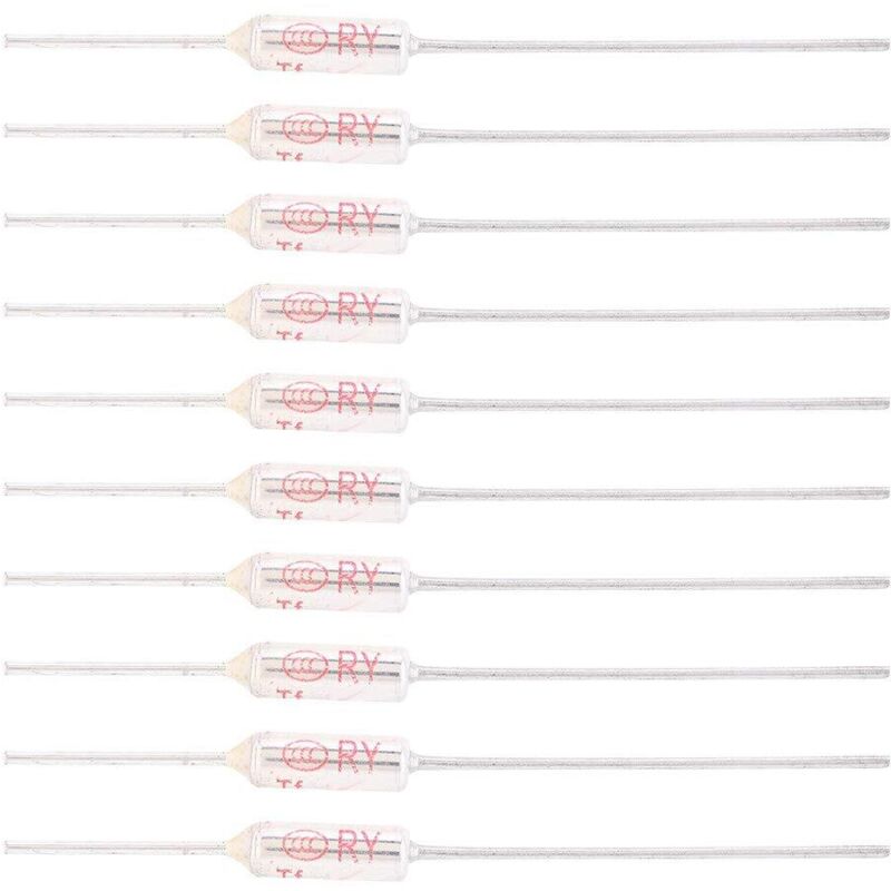 10 Stück Thermische Sicherungen 250v 10a 115℃/239℉, Metallgehäuse-thermosicherung, Thermische Sicherung Tf 72250℃ (115℃)
