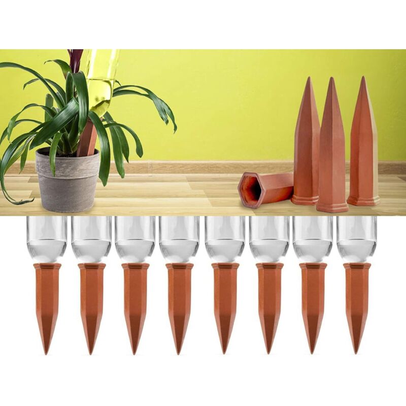 8-teiliges Tropfbewässerungs-set, Automatische Keramik-pflanzenbewässerung Für Den Urlaub, Bewässerungsspender Für Garten, Haus, Innen- Und Außenbereich