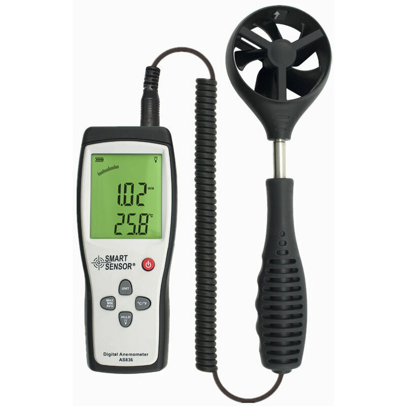 Separates Struktur-anemometer, Hand-anemometer Mit Digitaler Anzeige Der Windtemperatur, Turbinen-windmessgerät-kit, Industrieller Hochpräzisions-anemoskop As836