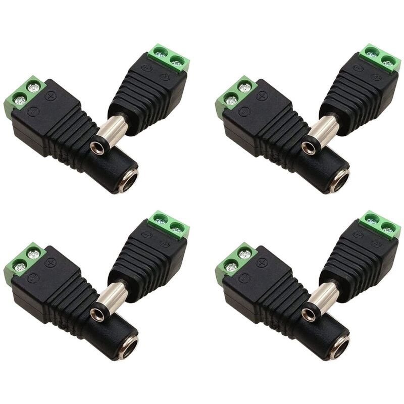 4er-set Dc-stromstecker, Männlich Und Weiblich, 5,5 Mm X 2,1 Mm, 12-v-adapter, Dc-stecker/buchse, Für Überwachungskameras, Sicherheitssysteme, Led-beleuchtung