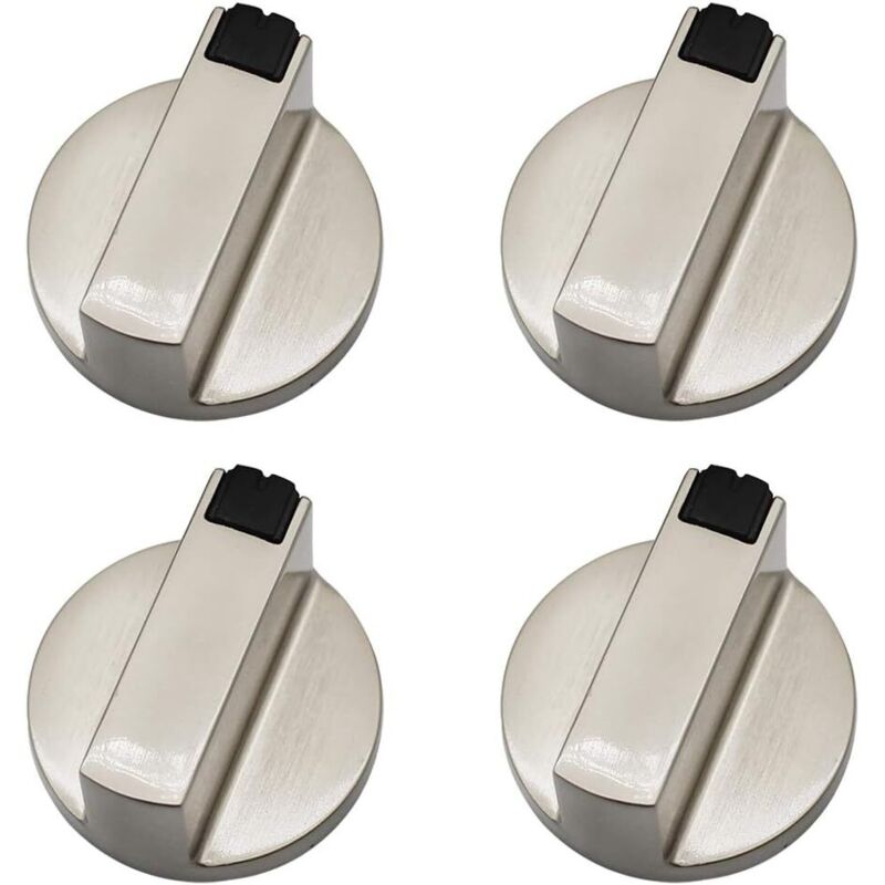 Gaskochfeld-drehknöpfe - Set Aus 4 Metallenen Steuerknöpfen (6 Mm) Für Backofen Und Gaskochfeld