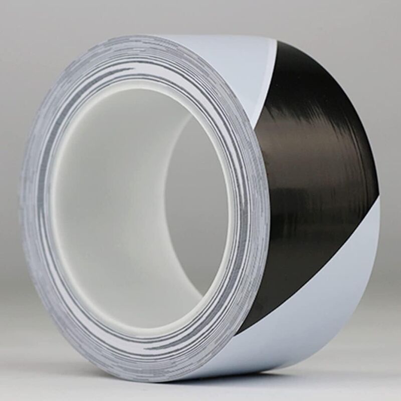 Gefahrenwarnband 48 Mm X 33 M, Universal-klebeband Für Kennzeichnung Und Warnung – Markiert Gefährliche Bereiche (schwarz-weiß)