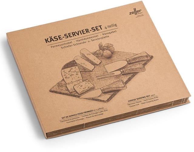 Zeller Present Käsebrett, Massivholz, (Set), vierteilig in Geschenkbox