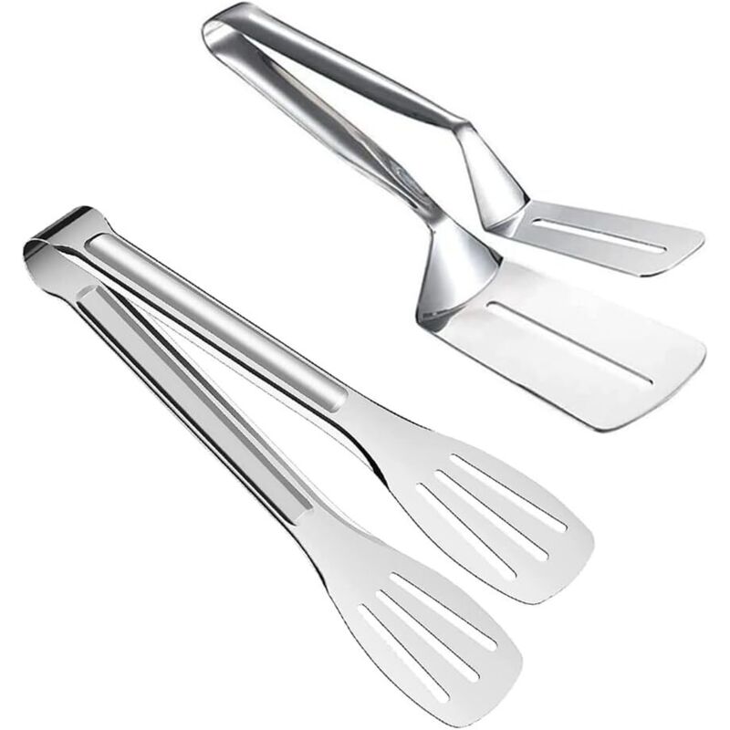 Grillzange, 2er-set Steakzangen, Küchenzangen Aus Edelstahl, Zange Aus Inox, Salatbesteck, Wurstzange, Für Grillbrot, Fleisch, Pizza, Fisch, Steak