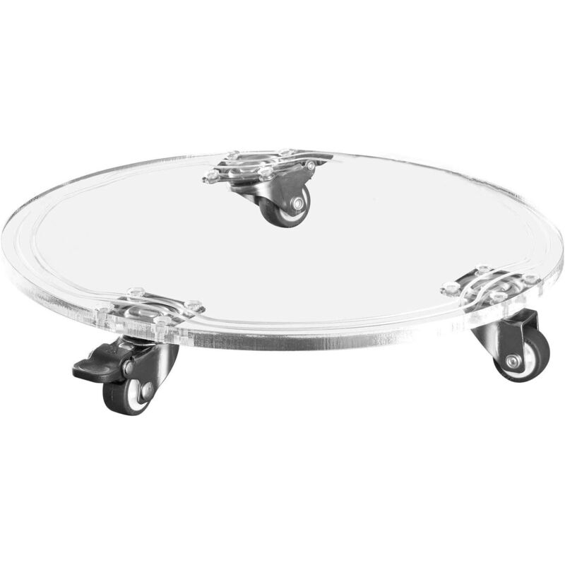 Pflanzenständer Mit Rollen, Mobiler Gartentablett Aus Acryl, Universeller Runder Topfständer Auf Rädern, Pflanzenwagen Für Innen- Und Außenbereich (größe: 20 Cm)
