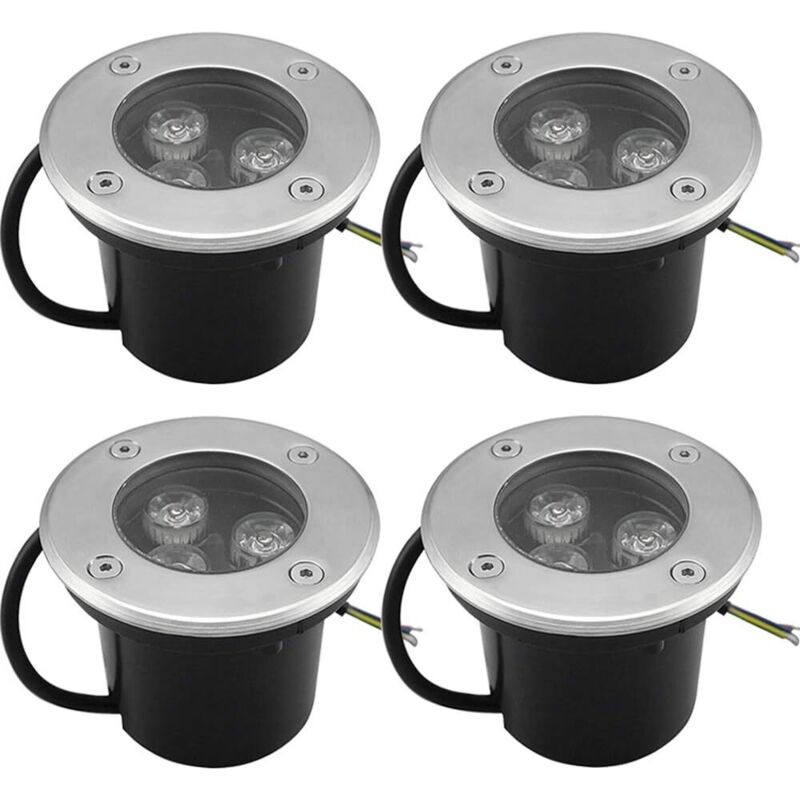 4er-pack Led-außeneinbaustrahler 3w Ip65, Runde Einbauleuchten Für Terrasse, 270 Lumen Gartenbeleuchtung Für Garten, Wege, Hof Und Garage, Warmweiß