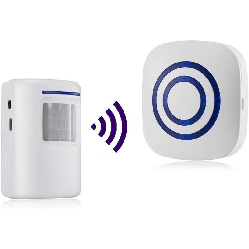 Alarm Mit Bewegungsmelder, Sirene, Infrarot-bewegungsmelder - Set Aus Drahtlosen Pir-alarmanlagen, Bewegungsmelder, Infrarotsensor, 38 Klingeltöne