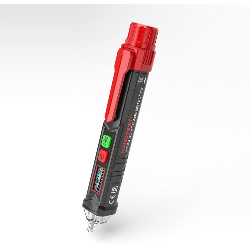 Berührungsloser Spannungsprüfer, Spannungstester Mit Doppelter Empfindlichkeit 12v/48v-1000v, Lcd-bildschirm, Test Von Phase/neutralleiter, Taschenlampe, Akustischer Alarm, Kaiweets (runder Sensor)