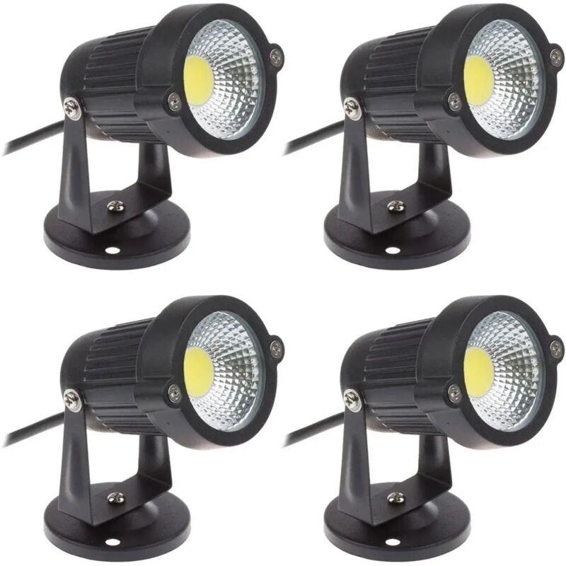 4er-set Led-cob-spotlights, 5w, 220v, Schwenkbare Gartenspots, Außenbeleuchtung Für Garten Und Terrasse, Kaltweiß
