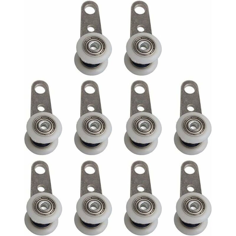 Set Mit 10 Rollen Für Schiebetüren Und Fenster – Metall Und Kunststoff – Integrierte Lager Für Gleichmäßige Bewegung – 4 X 1,9 Cm
