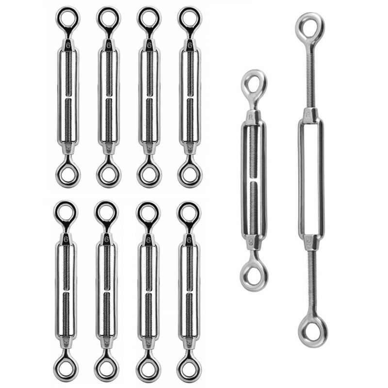 10 Seilspanner Mit Haken Und Öse - Aus 304 Edelstahl Gefertigt, M6-seilspanner.