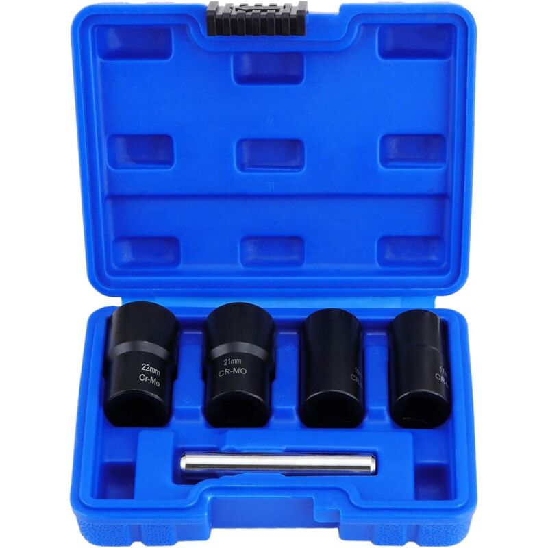 Steckschlüsselsatz, Bolzenausdreher, Beschädigte Schrauben-extraktor-bits, 4 Größen 17 Mm 19 Mm 21 Mm 22 Mm (5 Stück)